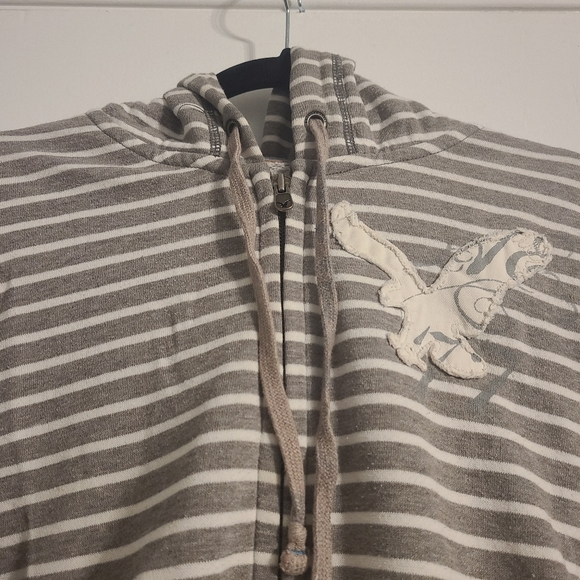 XL AE Hoodie Sweatshirt Grey Striped - Picture 2 of 8